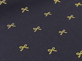 コットンこばやし ラメリボンのブロードプリントネイビー