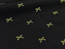 コットンこばやし ラメリボンのブロードプリントブラック