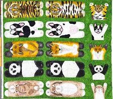 コッカ ごろりんアニマルのシーチングパネルプリントアニマル