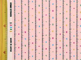 メジャー模様のオックスプリントピンク