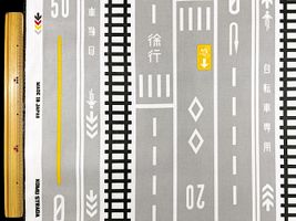 ラミネートプリント「KOMU STRADA 道路のオックス」グレー