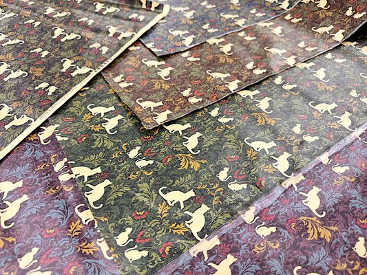 ラミネートプリント「アンティーク調ネコダマスク」