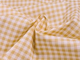 【現品限り特価】やさしいギンガムのローンプリントイエロー