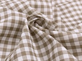 【現品限り特価】やさしいギンガムのローンプリントブラウン