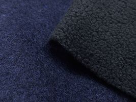 尾州生まれの広幅リバーシブルウールボア無地ネイビー