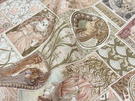 『Hoyoka』Art Nouveau Catsのシーチングプリント_拡大イメージ