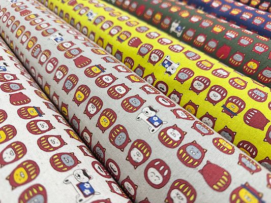 コットンこばやし綿麻キャンバスプリント「ねこだるま」