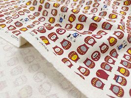 コットンこばやし綿麻キャンバスプリント「ねこだるま」_拡大イメージ