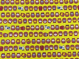 コットンこばやし綿麻キャンバスプリント「ねこだるま」_拡大イメージ