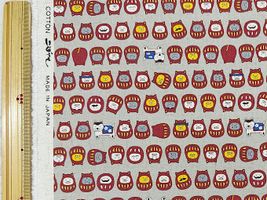 コットンこばやし綿麻キャンバスプリント「ねこだるま」_拡大イメージ