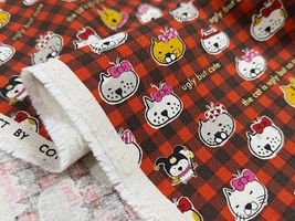 コットンこばやし綿麻キャンバスプリント「Buchakawa Neko」_拡大イメージ