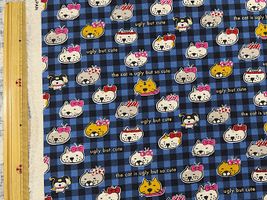 コットンこばやし綿麻キャンバスプリント「Buchakawa Neko」_拡大イメージ