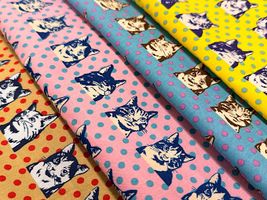 シーチングプリント un/no「CAT&DOT」_拡大イメージ