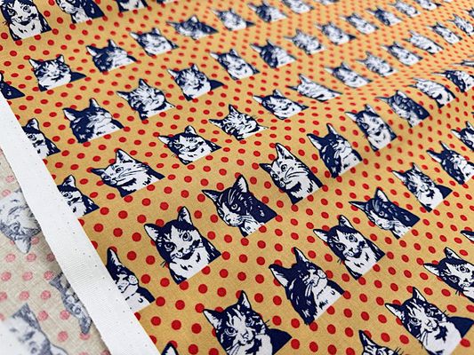シーチングプリント un/no「CAT&DOT」
