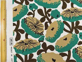 コットンこばやし綿麻キャンバスプリント「Carnivorous Plant」生成地×グリーン