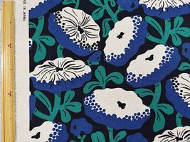 コットンこばやし綿麻キャンバスプリント「Carnivorous Plant」ブラック地