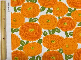 コットンこばやし綿麻キャンバスプリント「ミスティダリヤ」オレンジ