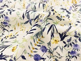 【現品限り特価】Exclusive Collection オーガニックコットンの花柄ローンプリントオフ白