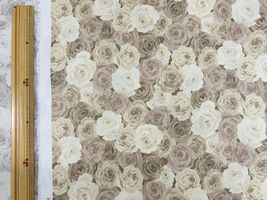 薔薇いっぱいのつや消しラミネートプリントアイボリー