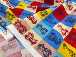 シーチングプリント un/no「TEDDYBARE ART」_拡大イメージ