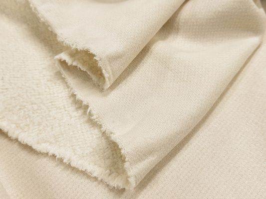 【現品限り特価】ライトベージュの140cm幅国産裏起毛ニット