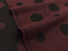 Exclusive Collection 水玉模様の先染ダブルクロス起毛赤系