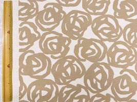 ナチュラルオックスプリント「ローズシルエット」ベージュ