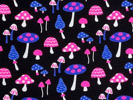 NEONマッシュルームのオックスプリント蛍光ピンク×黒