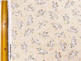 LEGIT DINOSAUR 恐竜好きのためのダブルガーゼプリントオレンジベージュ