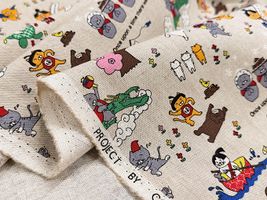 コットンこばやし綿麻キャンバスプリント「猫にっぽんおとぎ話」_拡大イメージ