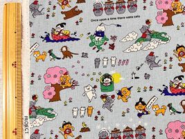 コットンこばやし綿麻キャンバスプリント「猫にっぽんおとぎ話」_拡大イメージ