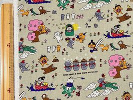 コットンこばやし綿麻キャンバスプリント「猫にっぽんおとぎ話」_拡大イメージ