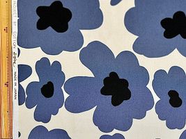 コットンこばやし 北欧風の大花ツイルプリントネイビーフラワー
