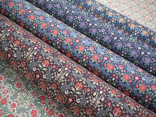 モダンなオールドローズキャット綿麻キャンバスプリント