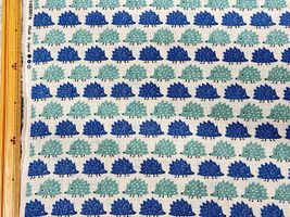 【現品限り特価】リネンライクスラブ ハリネズミさんブルー