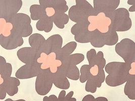 コットンこばやし 北欧風の大花ツイルプリントサンドベージュ