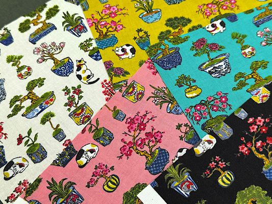 粋なスケアープリント「三毛猫と盆栽」