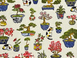 粋なスケアープリント「三毛猫と盆栽」_拡大イメージ