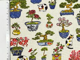 粋なスケアープリント「三毛猫と盆栽」_拡大イメージ