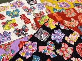 粋なスケアープリント「ハチワレ猫と着物帯」_拡大イメージ