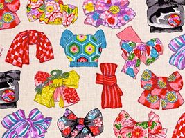 粋なスケアープリント「ハチワレ猫と着物帯」_拡大イメージ