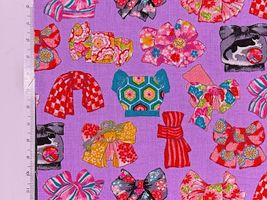 粋なスケアープリント「ハチワレ猫と着物帯」ラベンダー