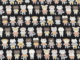 CBプリントNuance kids「コーディネートキャッツ」_拡大イメージ