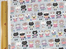 CBプリントNuance kids「コーディネートキャッツ」ブルーグレー