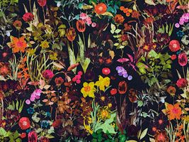 『nora.』野の花畑のシーチングプリントブラック系