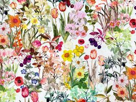 『nora.』野の花畑のシーチングプリントホワイト系