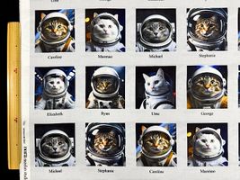 『nora.』宇宙猫のシーチングプリントカラフル系