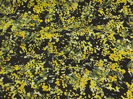 コッカファブリック 60ローンプリント「ミモザ・ガーデン」ブラック