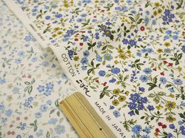 コットンこばやし 花柄ブロードプリントブルー