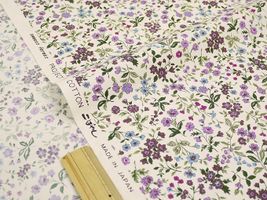 コットンこばやし 花柄ブロードプリント紫